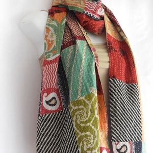Lovely Boho Patchwork Kantha Sari Scarf